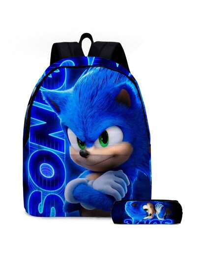 bandai طقم حقيبة ظهر ذات سعة كبيرة بوحدتين من باندي كارتون وحقيبة أقلام، هدايا حفلات، عطلات، هالوين، عيد الميلاد، متعددة الاستخدامات