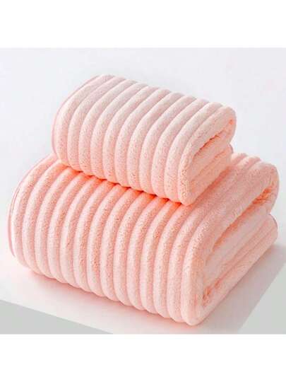 طقم منشفة استحمام - 1 منشفة استحمام 70*140 سم + 1 منشفة وجه 35*75 سم، سريعة الجفاف، فائقة اللين، منشفات حمام، مناسبة للرياضة والجمنازيوم والاستخدام المنزلي