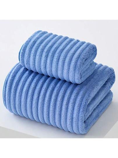 طقم منشفة استحمام - 1 منشفة استحمام 70*140 سم + 1 منشفة وجه 35*75 سم، سريعة الجفاف، فائقة اللين، منشفات حمام، مناسبة للرياضة والجمنازيوم والاستخدام المنزلي