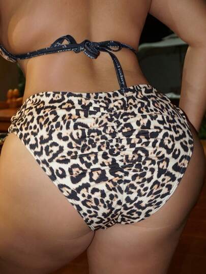 Swim SXY بكيني قاع الفهد بتصميم مثلث لحريمي مقاسات كبيرة