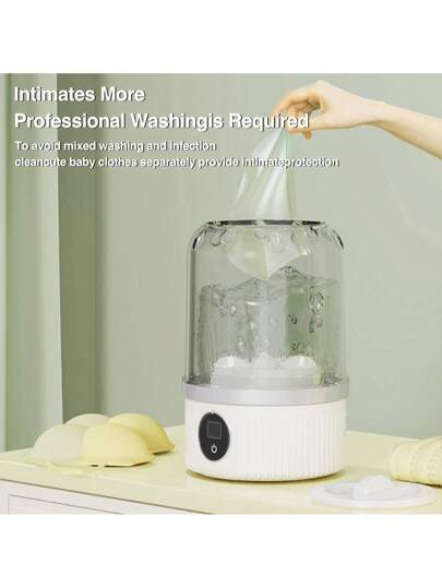 GENAI غسالة يدوية محمولة، قابلة للشحن عبر USB غسالة سفر محمولة صغيرة، 2 أوضاع غسيل قابلة للطي، غسيل عميق للملابس الداخلية، ملابس الأطفال والجوارب، مناسبة للشقق والمدارس الداخلية