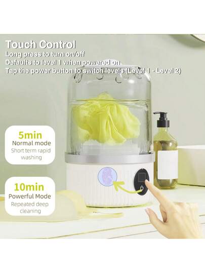 GENAI غسالة يدوية محمولة، قابلة للشحن عبر USB غسالة سفر محمولة صغيرة، 2 أوضاع غسيل قابلة للطي، غسيل عميق للملابس الداخلية، ملابس الأطفال والجوارب، مناسبة للشقق والمدارس الداخلية