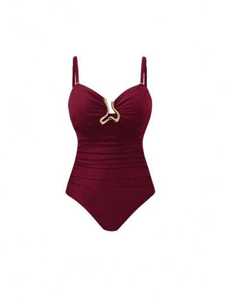 Swim Oasis امرأة بحجم كبير قطعتان لباس سباحة فاخر على طراز الواحة باللون الأسود، بمنطقة الصدر المجوفة المنحفة مع تنورة غطاء من شبكة سوداء، للصيف والعطلات الشاطئية