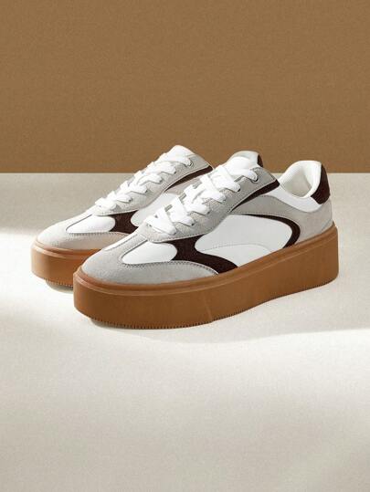 CUCCOO EASI أحذية رياضية كاجوال مريحة ذات نعل سميك للنساء