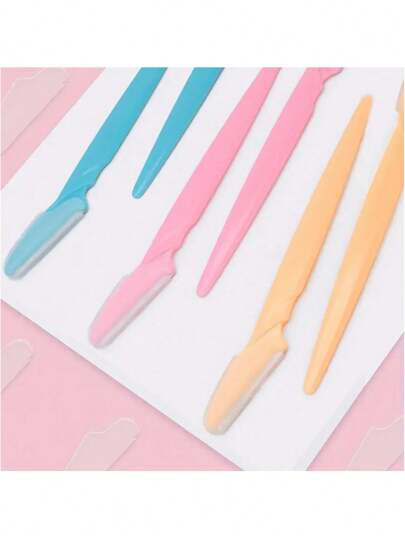 SHEIN 1/3/6/12 24 قطعة ماكينة تشذيب شعر الحواجب والوجه للرجال والنساء - ماكينة تشذيب الشعر من الفولاذ المقاوم للصدأ مع أغطية ، تصميم أرجونومي ، مثالي لإزالة شعر الحواجب والأذن والأنف ، خالي من الروائح ، أدوات تجميل حديثة ، ماكينات حلاقة متينة ،...