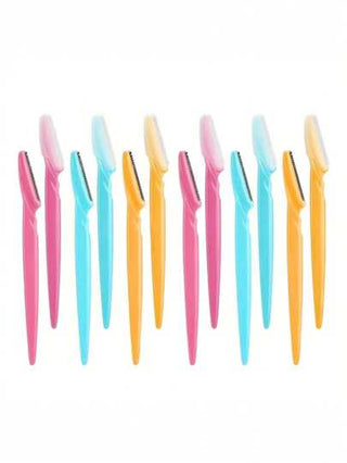 SHEIN 1/3/6/12 24 قطعة ماكينة تشذيب شعر الحواجب والوجه للرجال والنساء - ماكينة تشذيب الشعر من الفولاذ المقاوم للصدأ مع أغطية ، تصميم أرجونومي ، مثالي لإزالة شعر الحواجب والأذن والأنف ، خالي من الروائح ، أدوات تجميل حديثة ، ماكينات حلاقة متينة ،...