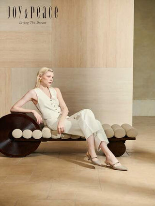 Joy&Peace أنيقة من الجلد مزينة بحذاء من الراتنج الشفاف مدبب البنصر، كعب رفيع مناسب لارتداء في الربيع/الصيف في الحفلات والعمل