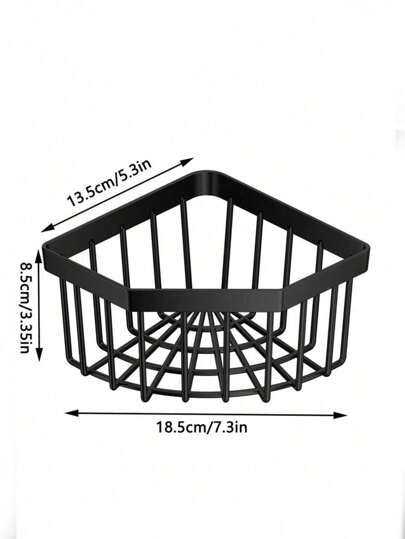 منظم الحوض، صابون، سدادة البالوعة، رف الاسفنجة، سلة تخزين متعددة الاستخدامات مقاومة للصدأ، رفوف حائطية للمطبخ والحمام، باللون الأسود/الرمادي