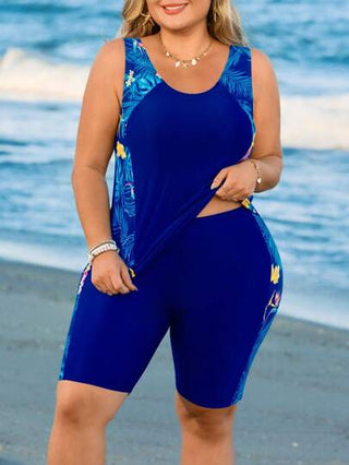 Swim Lushoire بدلة سباحة للمرأة بحجم كبير قطعتين، طقم بكيني مع ملابس علوية قصير للسيطرة على البطن، كاجوال أنيق للرياضة والشاطئ والبركة