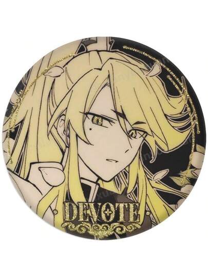 قطعة واحدة من شارة زخرفية دائرية من القصدير بطابع شخصية رسوم متحركة ثانوية (نماذج ربط، زخارف زهرية فاخرة، مجموعة من الميزات الزخرفية)، صورة شخصية رسوم متحركة ثانوية على شارة دائرية من القصدير، مناسبة لمجموعي هواة الرسوم المتحركة، منظر تذكاري لنشاطات ثانوي