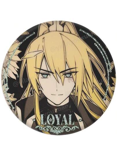 قطعة واحدة من شارة زخرفية دائرية من القصدير بطابع شخصية رسوم متحركة ثانوية (نماذج ربط، زخارف زهرية فاخرة، مجموعة من الميزات الزخرفية)، صورة شخصية رسوم متحركة ثانوية على شارة دائرية من القصدير، مناسبة لمجموعي هواة الرسوم المتحركة، منظر تذكاري لنشاطات ثانوي