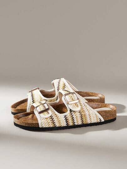 Solecia صنادل مسطحة للسيدات قابلة للتعديل بتصميم مشبك، مريحة وكاجوال