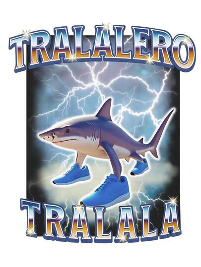 قميص طاقم بأكمام قصيرة مطبوع عليه شعار إنجليزي مضحك موضوع سمكة القرش جيل ألفا، أسلوب أمريكي كاجوال بسيط، مناسب للارتداء في عيد الميلاد