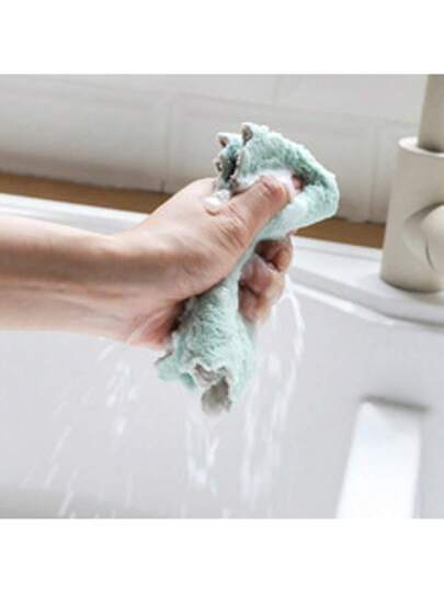 10 قطع من قماش الماعون عالي الامتصاص من الألياف الدقيقة متعددة الألوان عشوائية، فوطة تنظيف الأواني والأدوات المنزلية عالية الكفاءة، للمطبخ والحمام والمنزل والموردين المنزليين