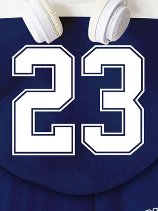 طقم ملابس رياضية (قميص برقبة طاقم وشورت أزرق) للأطفال الصغار، موديل بروكلين 23 مع رقعات، إطلالة صيفية، قطعتان