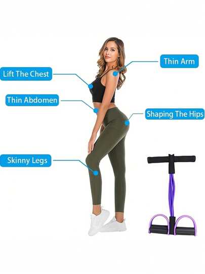 شريط المقاومة متعدد الوظائف ، شريط اليوجا ب- 6 أنابيب مرنة ، شريط مقاومة ، حبل توتر لمعدات اللياقة البدنية ، مناسب لتمارين إطالة البطن/الخصر/الذراع/الساق والتدريب على فقدان الوزن