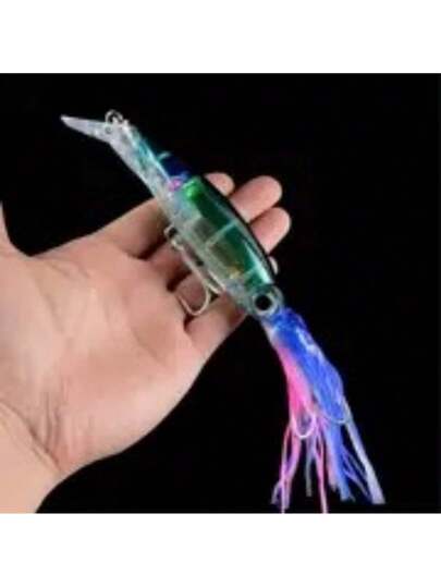 7 قطع من طعم صيد السمك على شكل الأخطبوط - مصنوع من مادة ABS متينة ، تصميم واقعي وملون ، عيون ودرقات دقيقة ، مناسبة للمياه العذبة والمالحة - ضرورية لصيد السمك كالباس والسمك الأزرق والسلمون - جذاب بصريًا وطويل الأمد