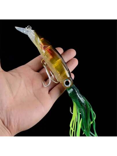 7 قطع من طعم صيد السمك على شكل الأخطبوط - مصنوع من مادة ABS متينة ، تصميم واقعي وملون ، عيون ودرقات دقيقة ، مناسبة للمياه العذبة والمالحة - ضرورية لصيد السمك كالباس والسمك الأزرق والسلمون - جذاب بصريًا وطويل الأمد