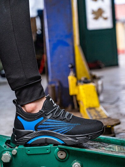 أحذية أمان مناسبة للاستخدام العام، أحذية عمل شبكية قابلة للتهوية، مقاومة للكسر والثقب، ناعمة ومريحة، مناسبة للمشي في الهواء الطلق والأعمال الإنشائية