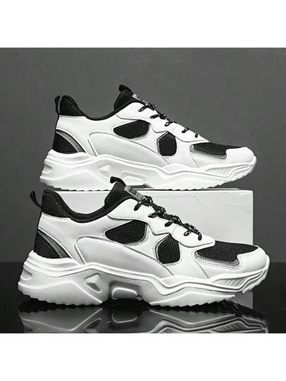 WANWEISI أحذية رياضية كاجوال للرجال، أحذية كاجوال للرجال ذات سُمك في الكعب، أحذية جري للرجال للأنشطة الخارجية، أحذية للذهاب للمدرسة، مناسبة للارتداء الكاجوال للرجال، للعطلات والجري