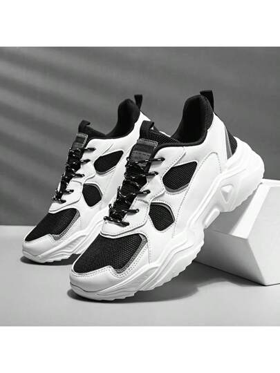 WANWEISI أحذية رياضية كاجوال للرجال، أحذية كاجوال للرجال ذات سُمك في الكعب، أحذية جري للرجال للأنشطة الخارجية، أحذية للذهاب للمدرسة، مناسبة للارتداء الكاجوال للرجال، للعطلات والجري