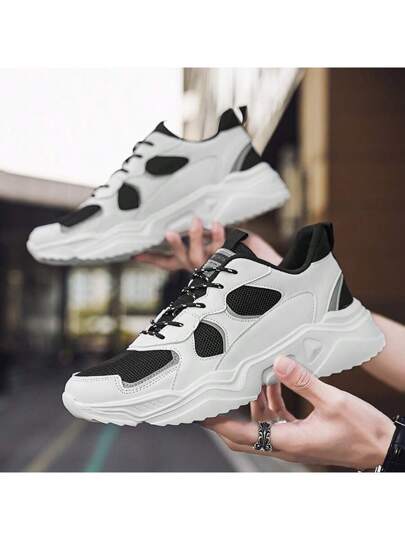 WANWEISI أحذية رياضية كاجوال للرجال، أحذية كاجوال للرجال ذات سُمك في الكعب، أحذية جري للرجال للأنشطة الخارجية، أحذية للذهاب للمدرسة، مناسبة للارتداء الكاجوال للرجال، للعطلات والجري