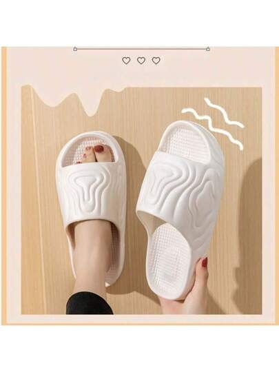 الخفاف البيت بتصميم كامل للرجال والنساء، صندل شاطئي مريح بقاع ناعم وجاف سريع ويخفيف الوزن للاستخدام الخارجي، أبيض