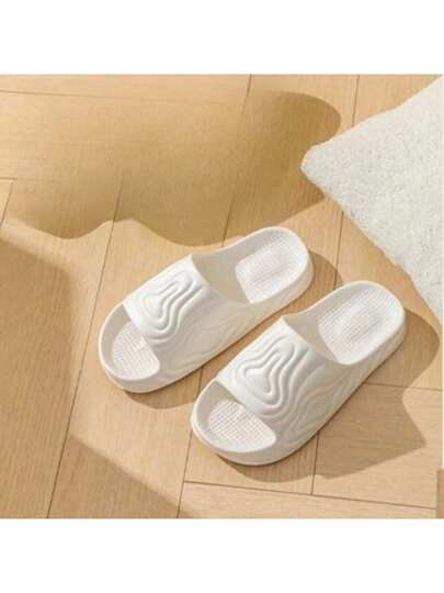 الخفاف البيت بتصميم كامل للرجال والنساء، صندل شاطئي مريح بقاع ناعم وجاف سريع ويخفيف الوزن للاستخدام الخارجي، أبيض