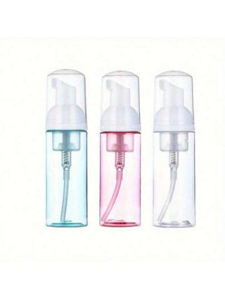 3 قطع / مجموعة 60 مل زجاجات رغوة للسفر - حاويات بلاستيكية واضحة قابلة لإعادة التعبئة مع مضخة موزعة، مناسبة لمنظف الوجه وشامبو الرموش والعناية بالبشرة، جهاز رغوي محمول