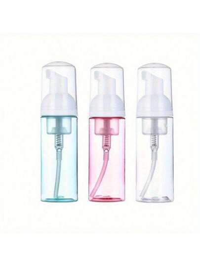 3 قطع / مجموعة 60 مل زجاجات رغوة للسفر - حاويات بلاستيكية واضحة قابلة لإعادة التعبئة مع مضخة موزعة، مناسبة لمنظف الوجه وشامبو الرموش والعناية بالبشرة، جهاز رغوي محمول