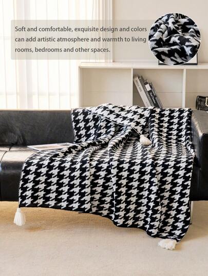 بطانية مربعة مافوكة على الطراز القديم قطعة واحدة، بطانية ناعم ودافئ للأريكة، بطانية متعددة الاستخدامات لكل المواسم، اكسسوار ديكوري للصالة والغرفة