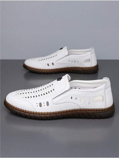 أحذية كاجوال رجالية للصيف متوفّرة للإرتداء السهل، مصنوعة من أعلى مُنفذ هوائياً مع نعل مُضاد للانزلاق وماصّ للصدمات، فتحة جانبية مرنة، مناسبة للتنقل في المدينة والنزهات في الهواء الطلق