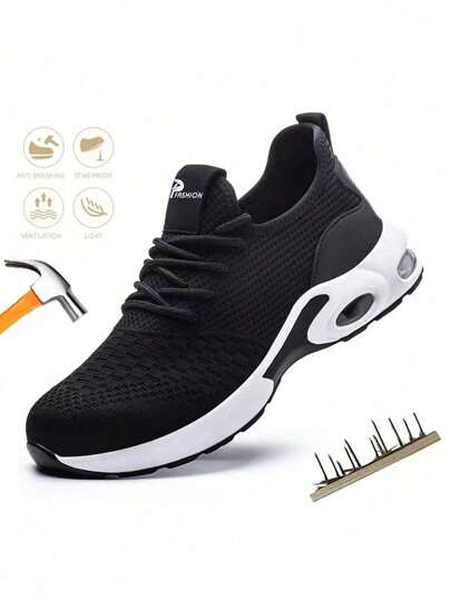 أحذية عمل برجل حديدي، حذاء رياضي يناسب الجنسين مع وسادة هوائية مانعة للصدمات، مناسبة لجميع الفصول