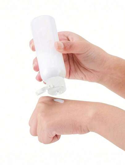 5 قطع علب بلاستيكية شفافة قابلة لإعادة التعبئة سعة 200 مل بأغطية قرصية سوداء، علب ضغط بلاستيكية شفافة فارغة بأغطية قرصية مقلوبة سوداء، حاويات سفر صغيرة محكمة الإغلاق لمستحضرات التجميل، الشامبو، المرطبات، مستحضرات التجميل بحجم السفر