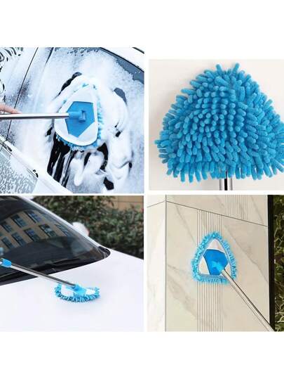 مِمْسَحة متعددة الوظائف قابلة للتطويل بتصميم قابل للانكماش 360 درجة - قماش مصنوع من الشينيل صغير القطعة القابلة للغسيل والإزالة لتنظيف السقف والجدران والأرضيات والبلاط والسيارات