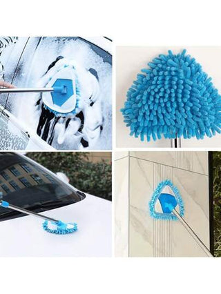 مِمْسَحة متعددة الوظائف قابلة للتطويل بتصميم قابل للانكماش 360 درجة - قماش مصنوع من الشينيل صغير القطعة القابلة للغسيل والإزالة لتنظيف السقف والجدران والأرضيات والبلاط والسيارات