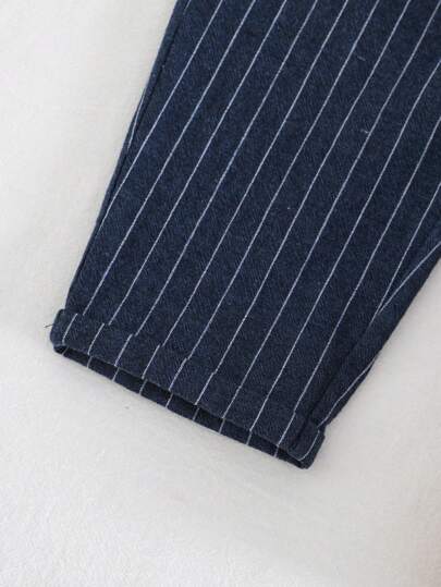 Cozy Pixies بناطيل طويلة كاجوال للأطفال الصبيان مع خصر مطاطي ملون ومزين بربطة عقدة الفراشة