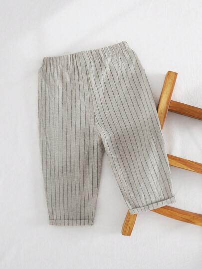 Cozy Pixies بنطلون أطفال ولادي كاجوال بخصر مطّاطي وزخرفة فيونكة ملونة