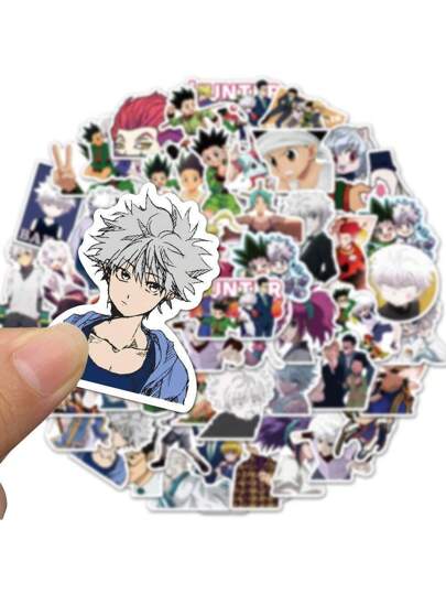 bandai كمية 50 ملصق إنمي من مانجا شونين - ملصقات مقاومة للخدش متعددة الأسطح لمحبي الرسوم المتحركة الأنمي في جميع أنحاء العالم