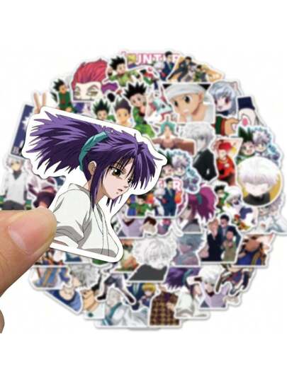 bandai كمية 50 ملصق إنمي من مانجا شونين - ملصقات مقاومة للخدش متعددة الأسطح لمحبي الرسوم المتحركة الأنمي في جميع أنحاء العالم