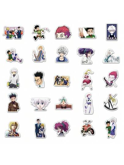 bandai كمية 50 ملصق إنمي من مانجا شونين - ملصقات مقاومة للخدش متعددة الأسطح لمحبي الرسوم المتحركة الأنمي في جميع أنحاء العالم