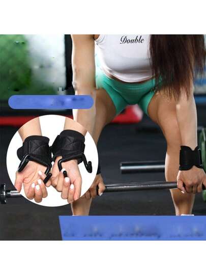 أداة مساعدة للياقة البدنية، خطاطيف رفع الأثقال للرجال ذات شريطين لمساعدة السحب والتدريب، مع أربطة معصم، خطاطيف قبضة، وملحقات جيم