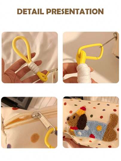 1 حقيبة مكياج محمولة بتصميم نقش بقع على الكلب، منظم تخزين كبير السعة لمستحضرات العناية بالبشرة، حامل مستحضرات تجميل بتصميم جميل للسفر