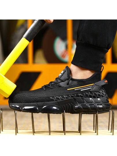 GUYISA أحذية أمان برأس معدني ضد الكسر والثقب ، قصيرة ، مقاومة للتآكل ، خفيفة ، نعل ناعم ومريح ، لسلسلة الرياضة الخارجية ، موضة ، أحذية أمان موقع العمل