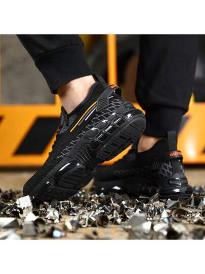 GUYISA أحذية أمان برأس معدني ضد الكسر والثقب ، قصيرة ، مقاومة للتآكل ، خفيفة ، نعل ناعم ومريح ، لسلسلة الرياضة الخارجية ، موضة ، أحذية أمان موقع العمل