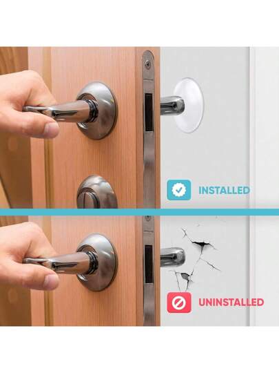 أثاث مكتبي 8 قطع لاصق شفاف مانع الاصطدام من السيليكون لمقابض الأبواب، وسادات غطاء دائرية مطفأة للرصاصات المرتدة على الحائط لمقابض الأبواب، واقي صامت للحائط لمقابض الأبواب، مرطات واقي للحائط، لوازم مدرسية لبداية العام الدراسي