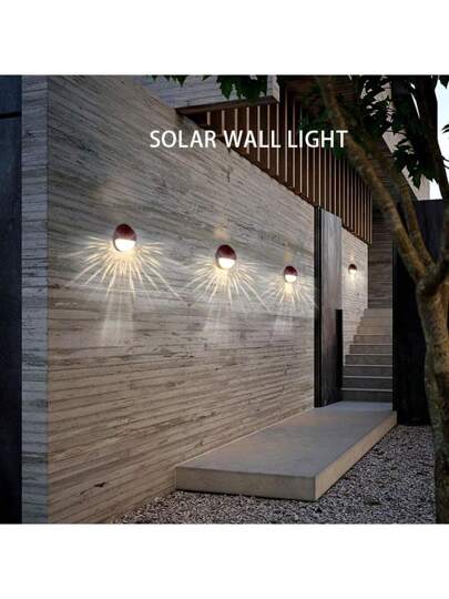 2/4 قطع أضواء سياج شمسية LED مقاومة للماء للحدائق أضواء حائط شمسية لدرجات السلم والسياج ومممرات الحديقة، إنارة ديكورية خارجية