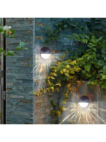 2/4 قطع أضواء سياج شمسية LED مقاومة للماء للحدائق أضواء حائط شمسية لدرجات السلم والسياج ومممرات الحديقة، إنارة ديكورية خارجية