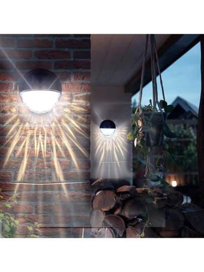 2/4 قطع أضواء سياج شمسية LED مقاومة للماء للحدائق أضواء حائط شمسية لدرجات السلم والسياج ومممرات الحديقة، إنارة ديكورية خارجية