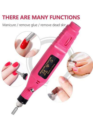 طقم مناكير وبديكير كهربائي احترافي - مجموعة أطقم نقر أظافر كهربائية متنوعة ذات قوة عالية - أدوات متعددة الأغراض لتزيين الأظافر لنتائج جمالية صالونية - أدوات تلميع أظافر قوية احترافية لصالون العناية بالأظافر